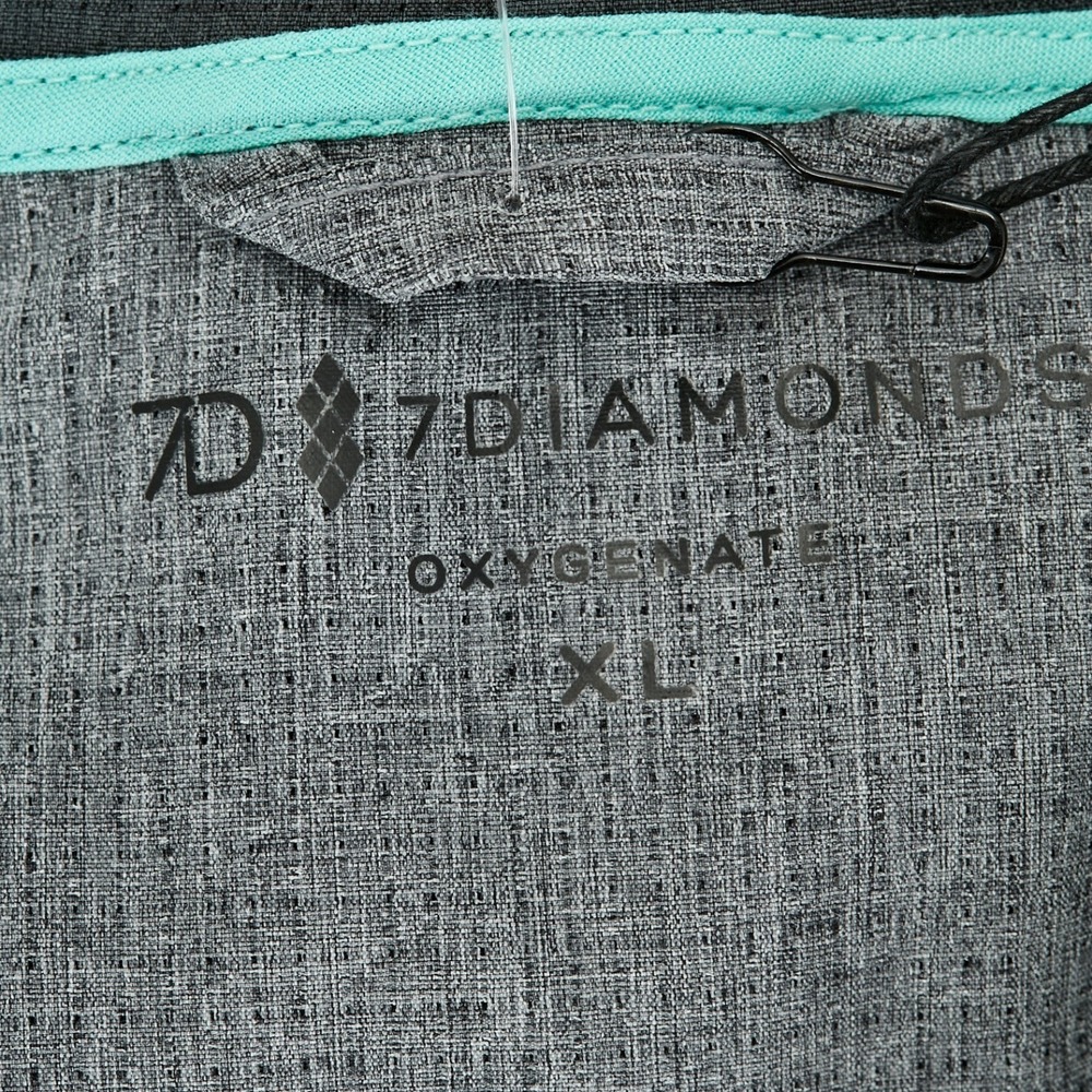 7 Diamonds Mens Oxygenate Full Zip Hoodie XL Grey‎ Black 4 Way Stretch Quick Dry - Picture 3 of 16